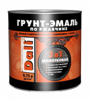 Грунт-эмаль Дали 3 в 1 молотковая Черный 0,75л. 6005