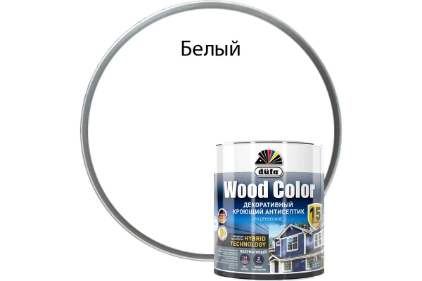 Кроющий антисептик Dufa WOOD COLOR белый 0,9 л